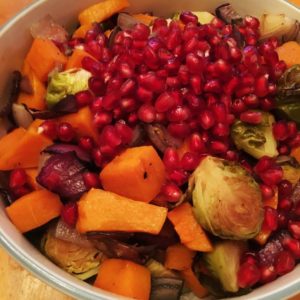 Brussels Sprouts Medley w/ Butternut Squash & Pomegranate